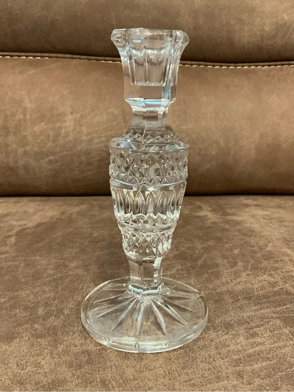 Vintage Unmarked Crystal Candlestick
